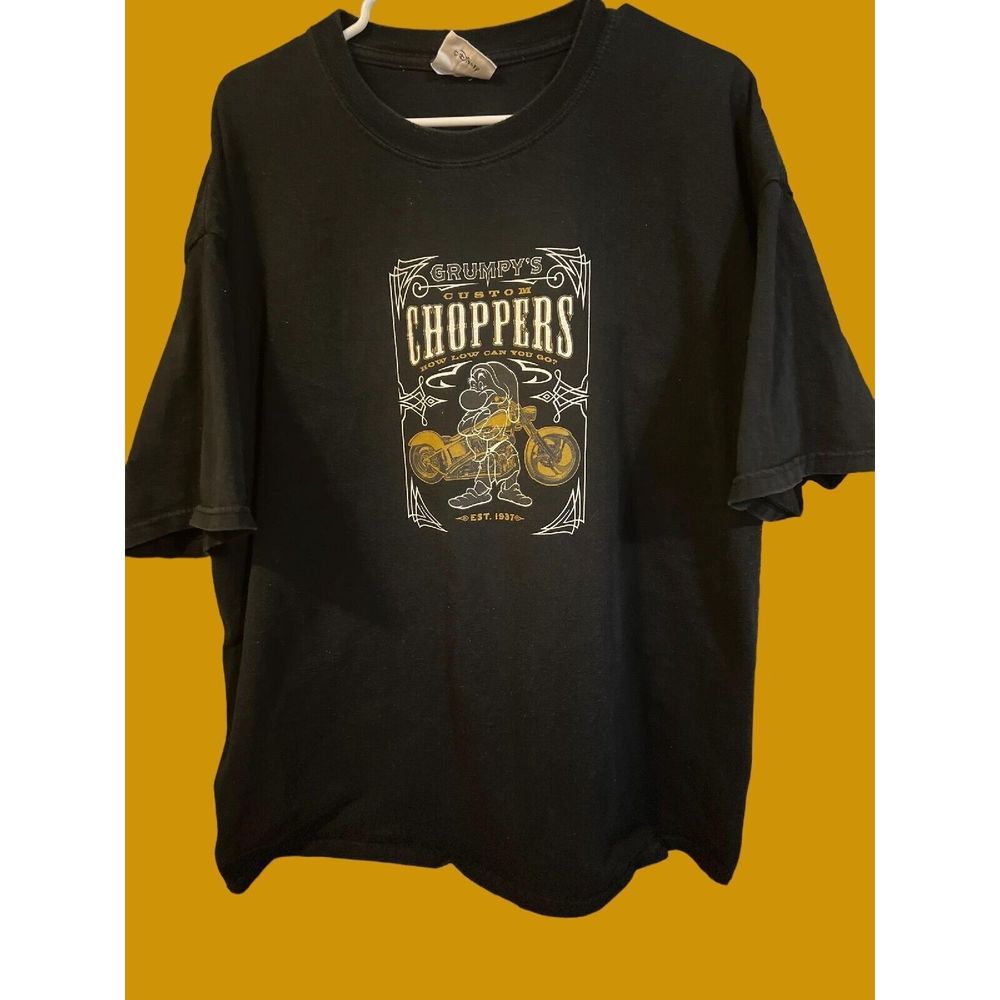 Disney World Mens T-shirt Black Grumpys Custom Choppers Motorcycle Biker 2XL